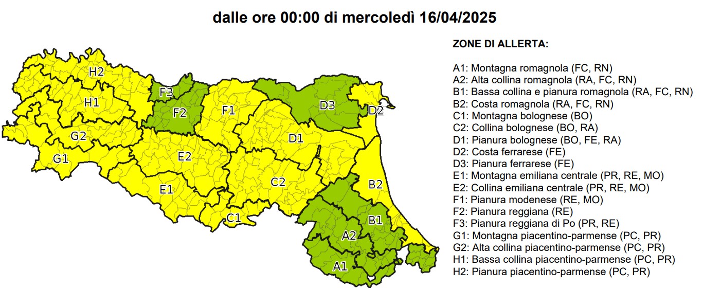 allerta meteo emilia romagna 16-17 aprile