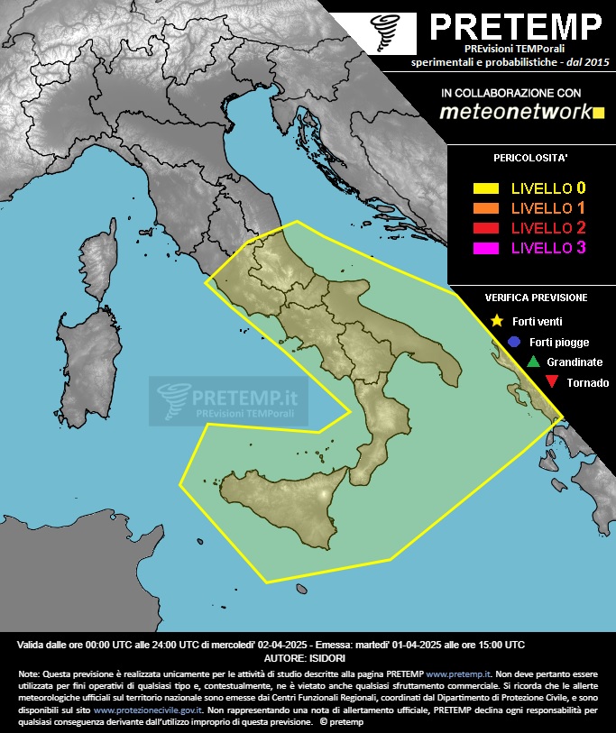 allerta meteo oggi 2 aprile