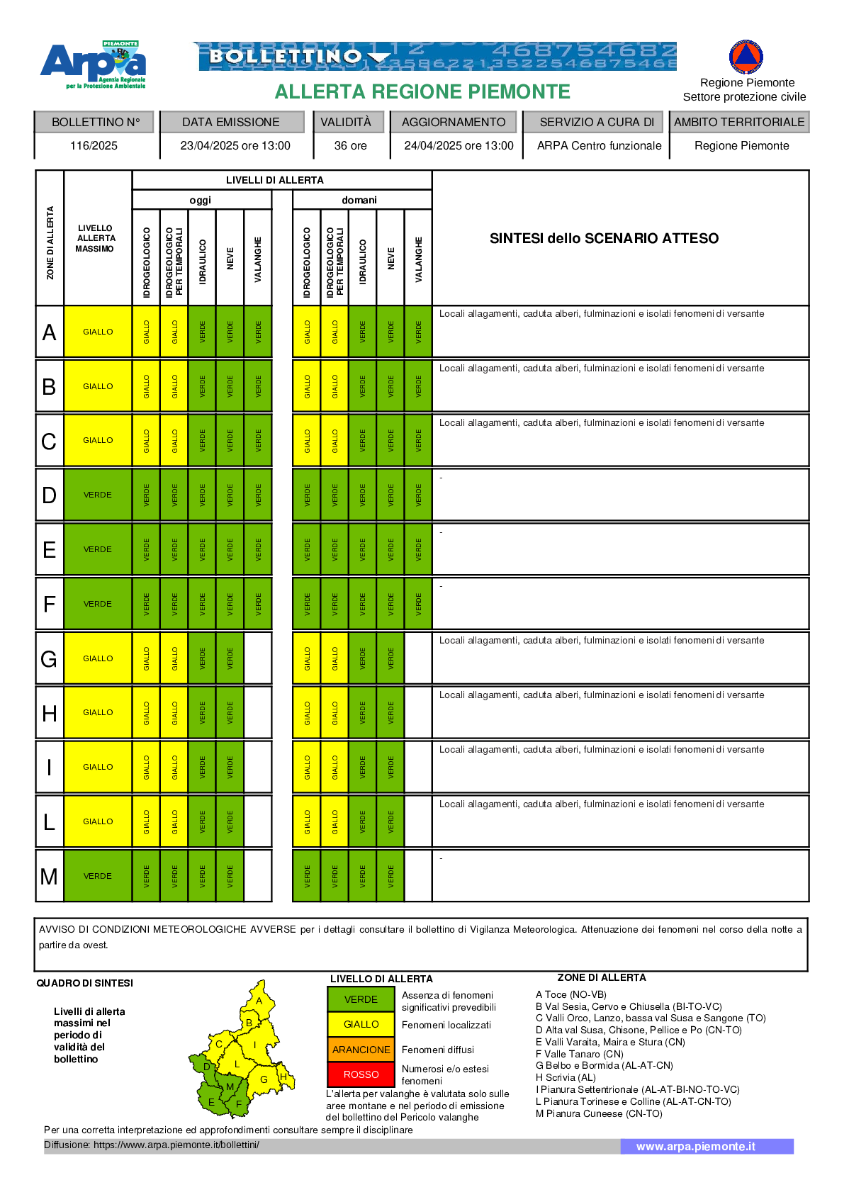 allerta meteo piemonte