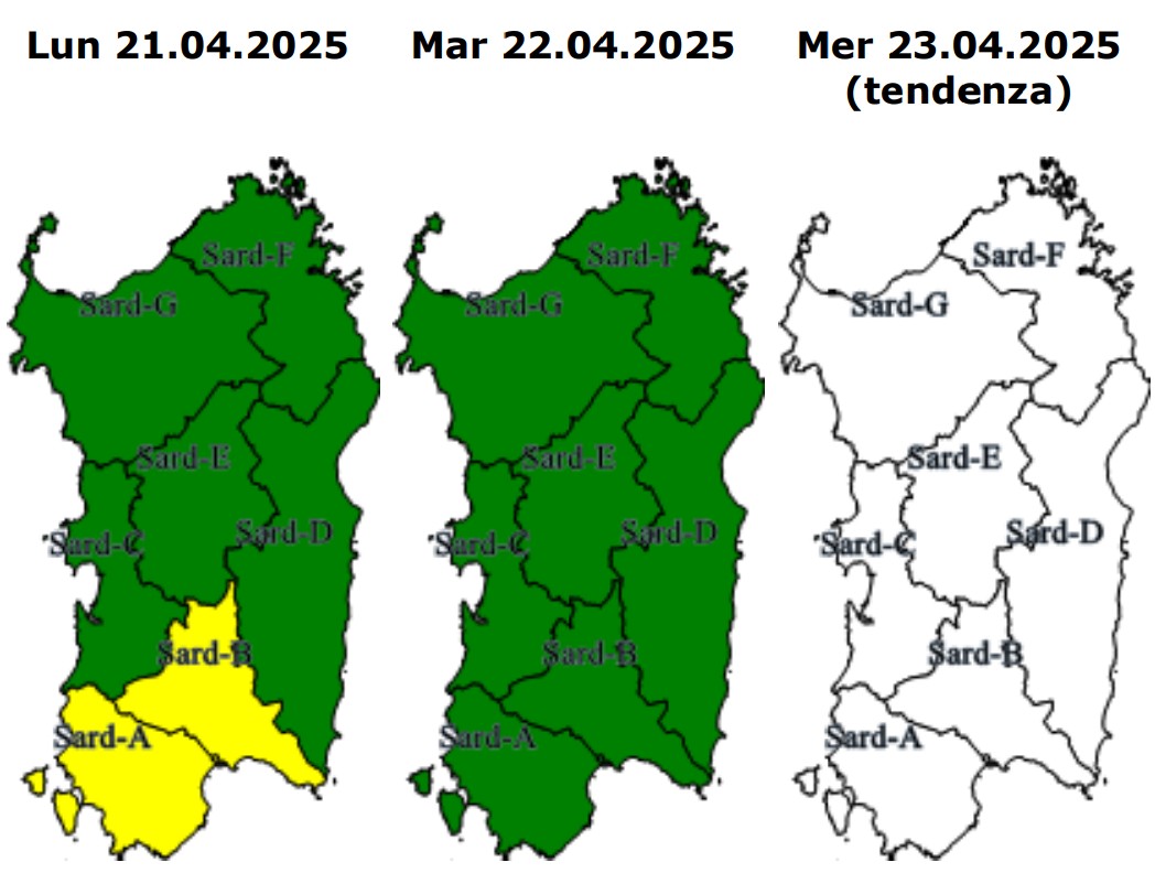 allerta meteo sardegna 21 aprile