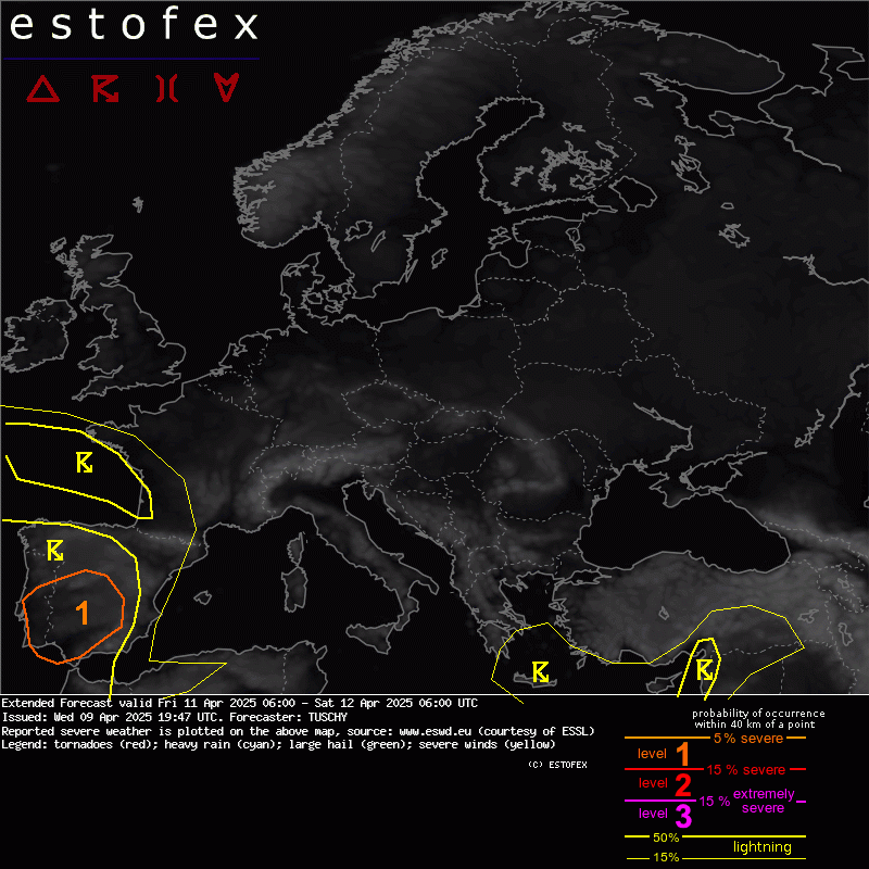 allerta meteo spagna portogallo estofex