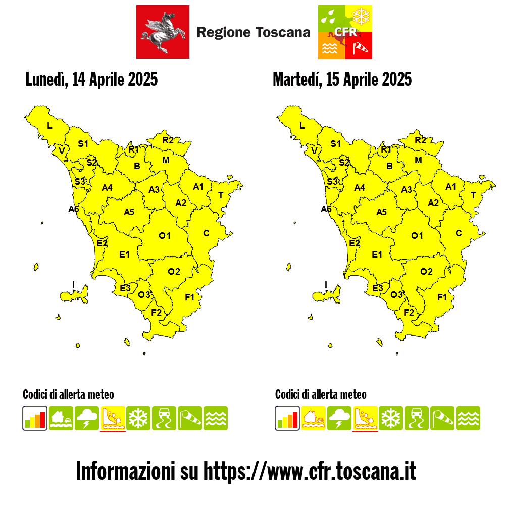 allerta meteo toscana 15 aprile