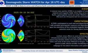 allerta tempesta geomagnetica oggi 16 aprile