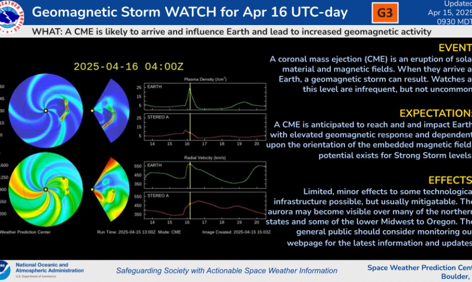 allerta tempesta geomagnetica oggi 16 aprile