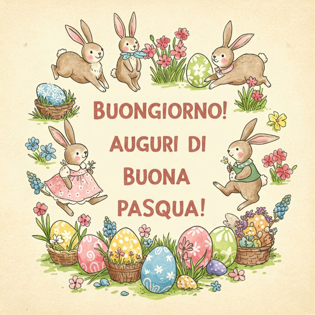 buongiorno auguri buona pasqua 2025