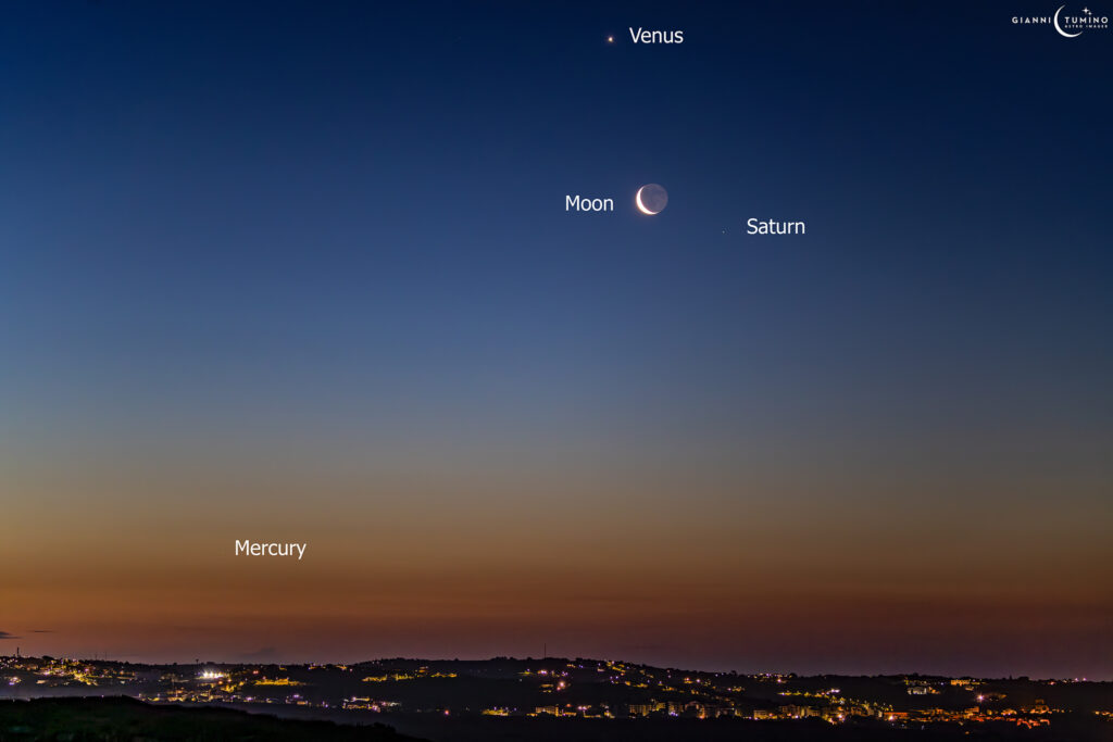congiunzione venere saturno luna