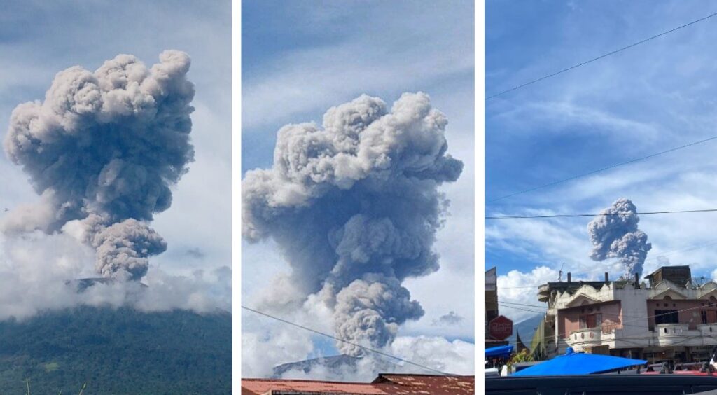 eruzione monte marapi indonesia