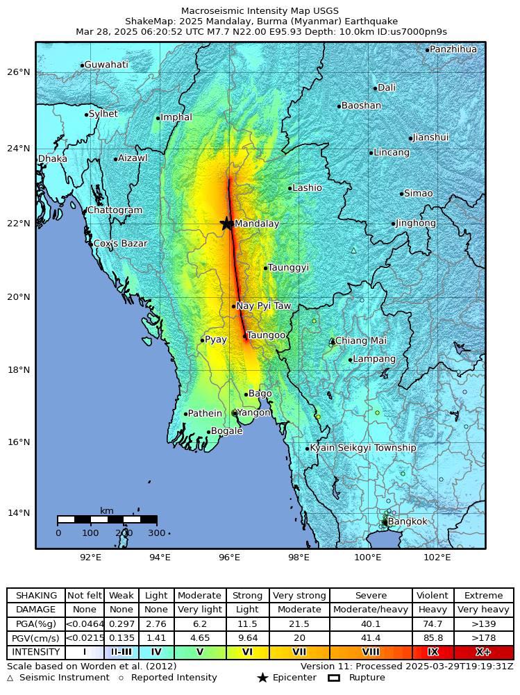mappa faglia terremoto mandalay