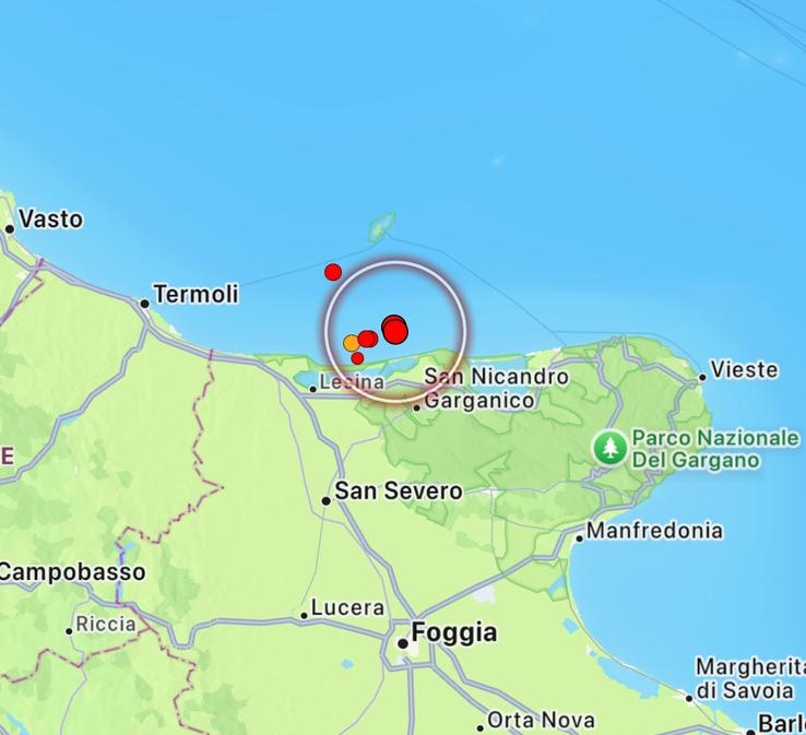 terremoto costa garganica puglia