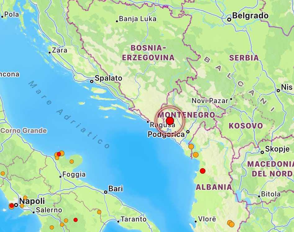 terremoto montenegro