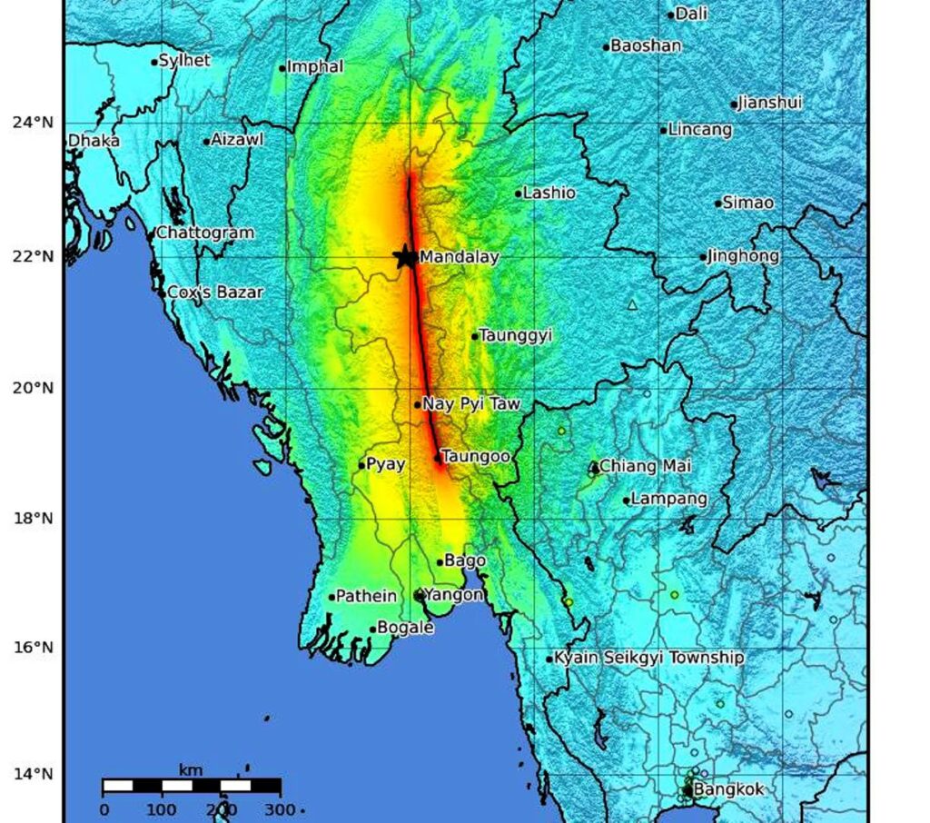 terremoto myanmar faglia