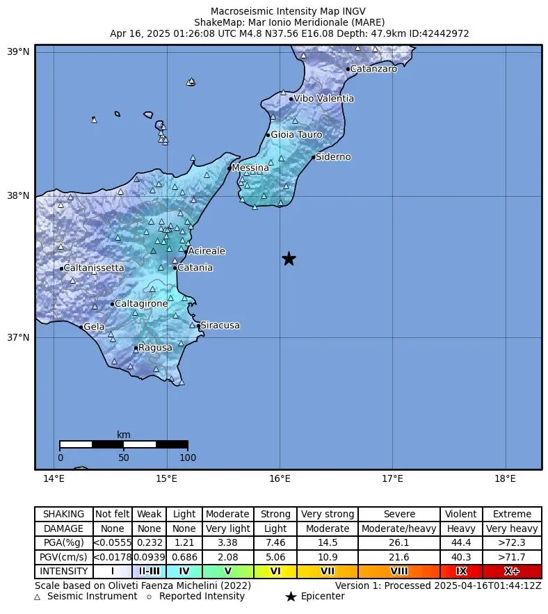 terremoto oggi calabria sicilia ionio