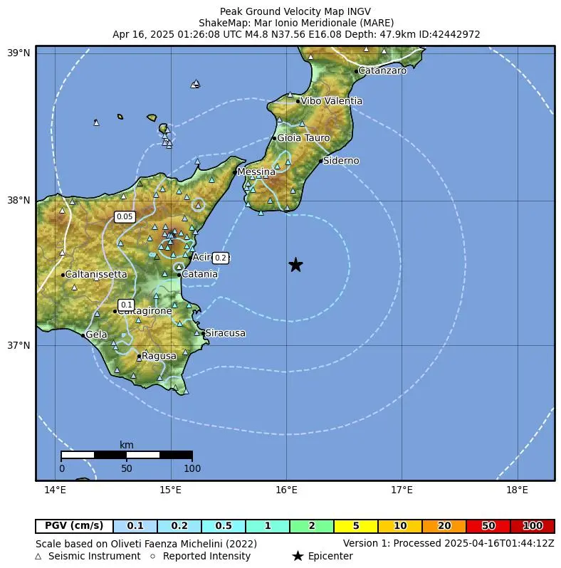 terremoto oggi calabria sicilia ionio