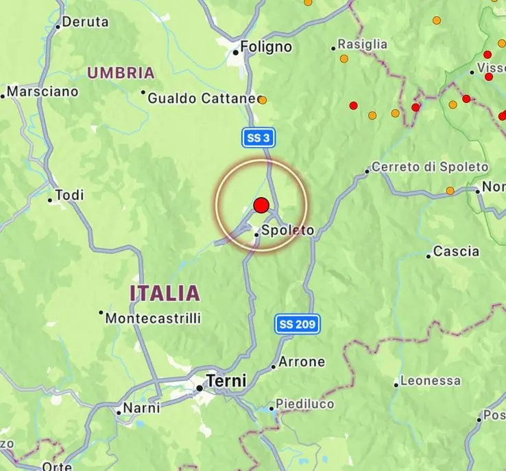 terremoto spoleto umbria