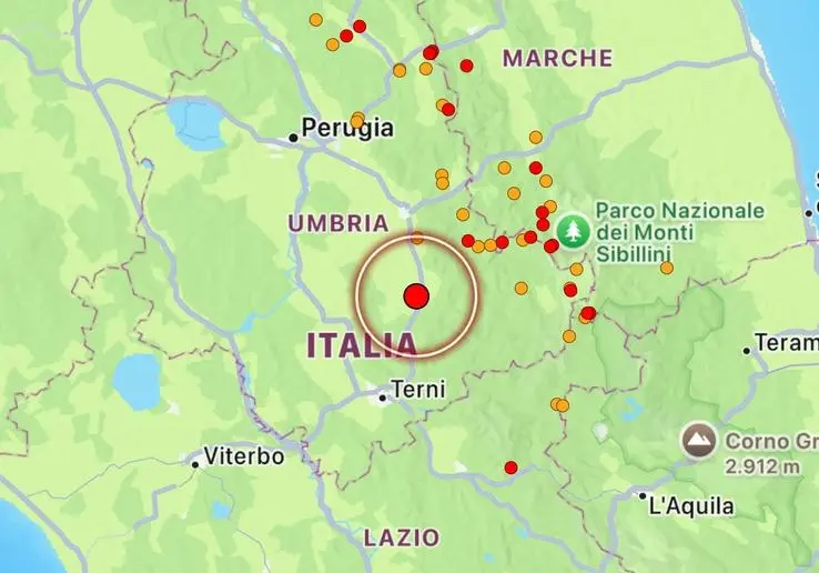 terremoto spoleto umbria