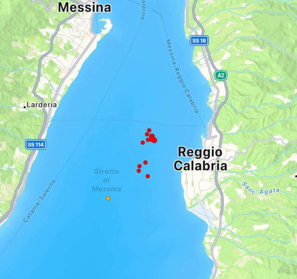 terremoto stretto di messina sciame sismico reggio calabria