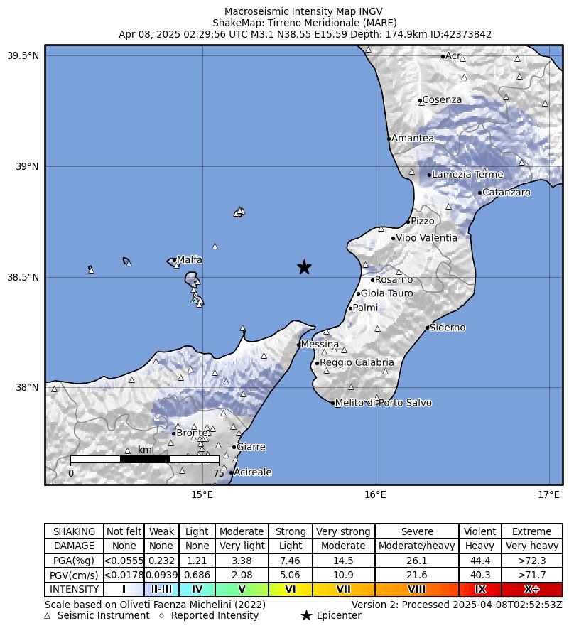 terremoto tirreno calabria