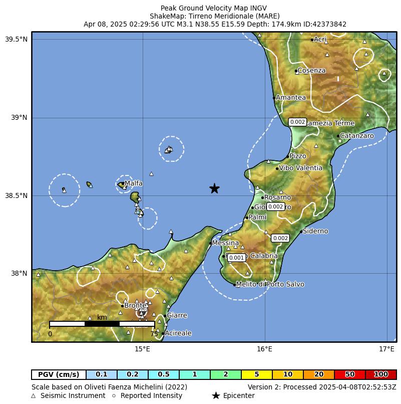 terremoto tirreno calabria