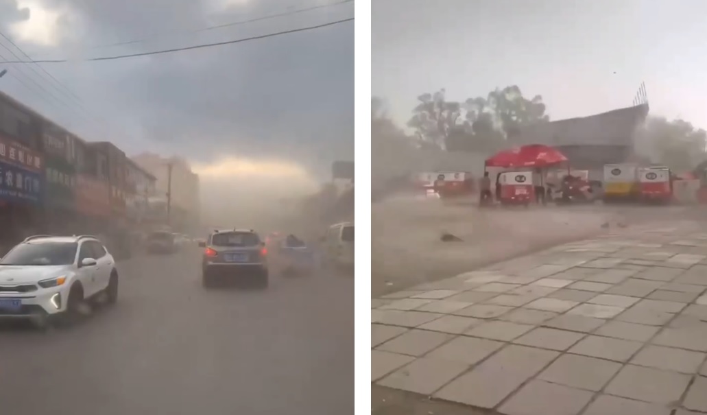Tempesta di vento in Cina: potenti raffiche a Pechino, sradicati centinaia di alberi