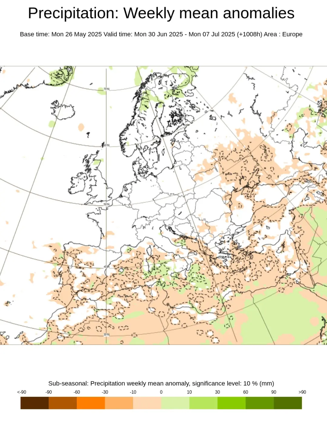 Anomalie precipitazioni giugno luglio 2025