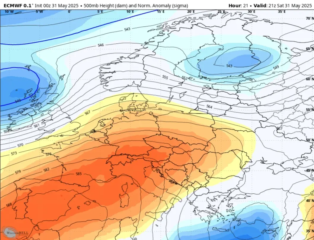 Anticiclone africano 31 maggio 2025