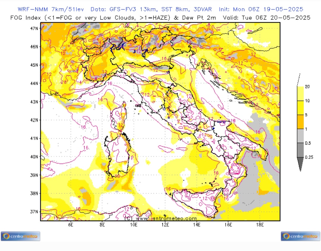 Fog index 20 maggio