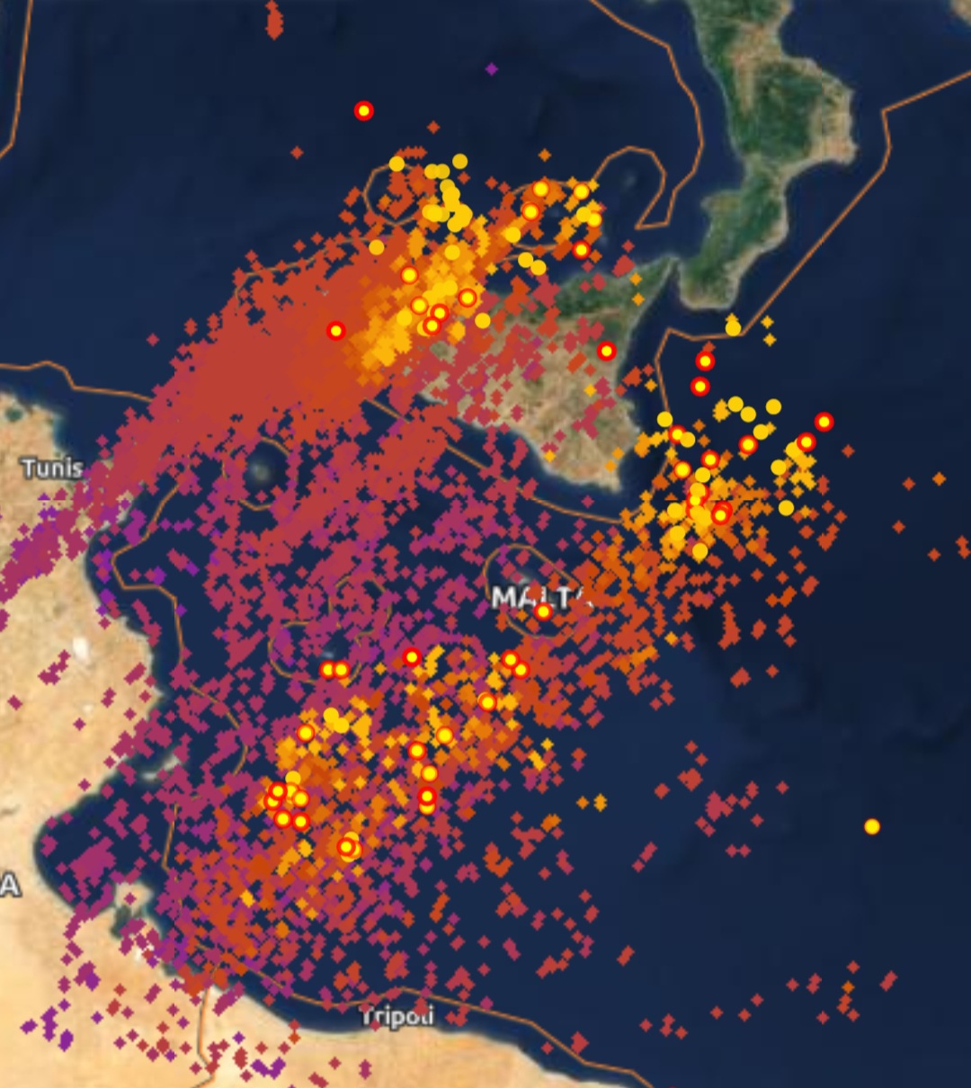Fulmini Mediterraneo 15 maggio