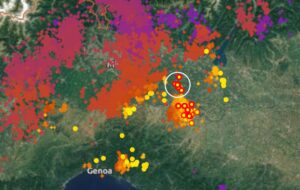 Fulmini nord Italia 27 maggio