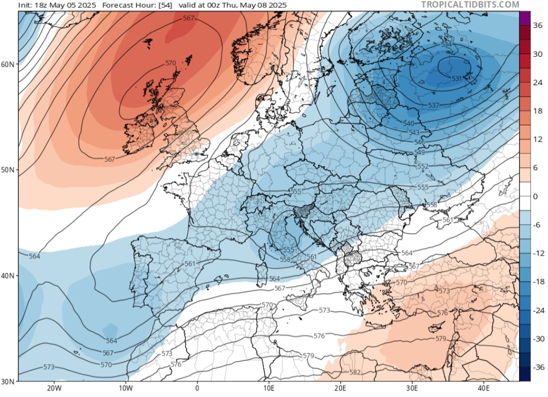 Geopotenziali 500 hpa