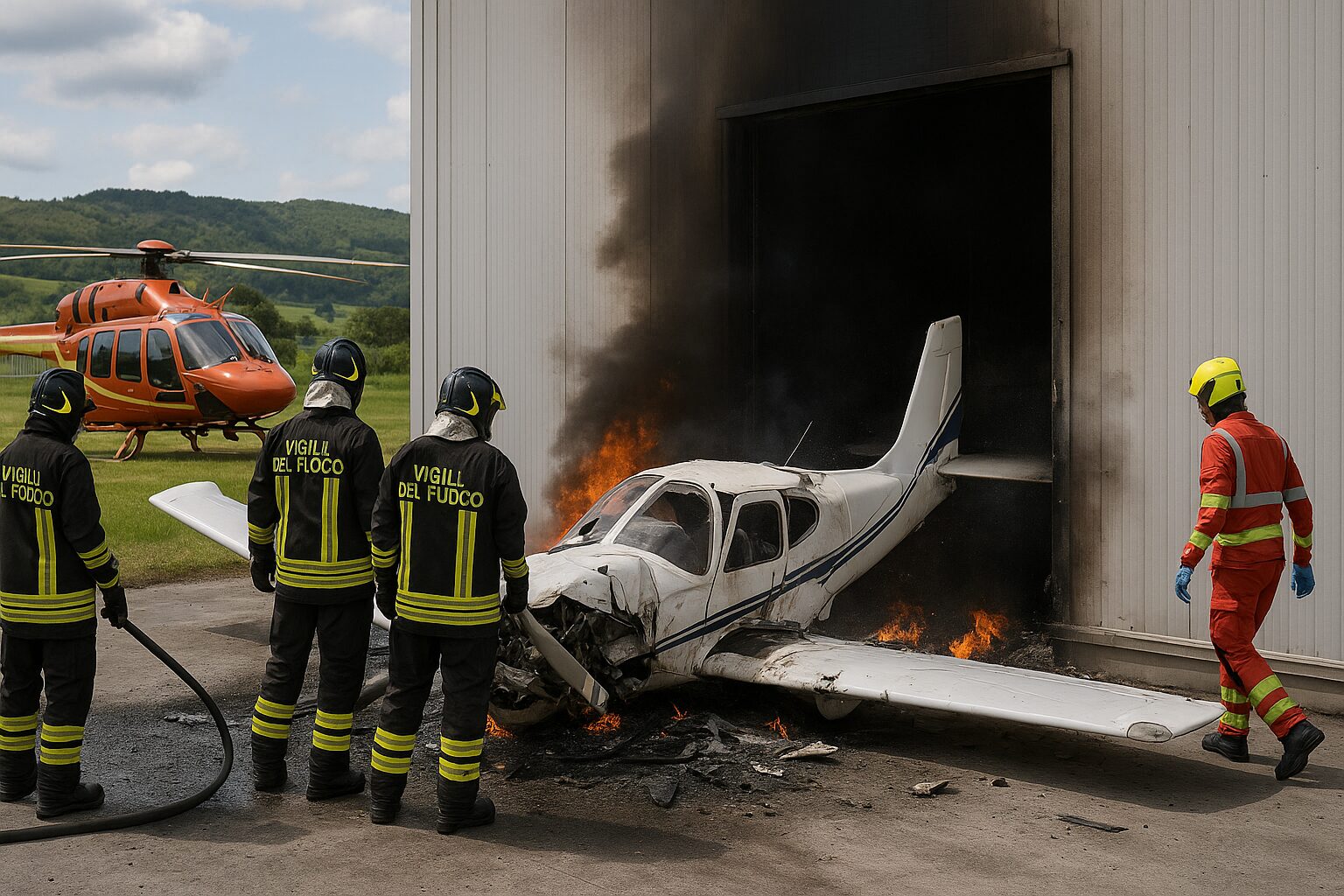 Incidente aereo in Umbria, ultraleggero precipita su un capannone: un morto