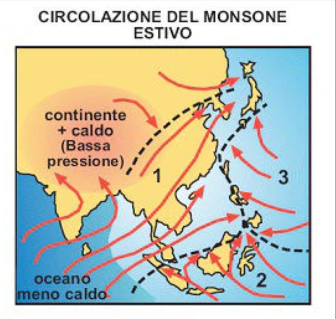 Circolazione monsone indiano estivo