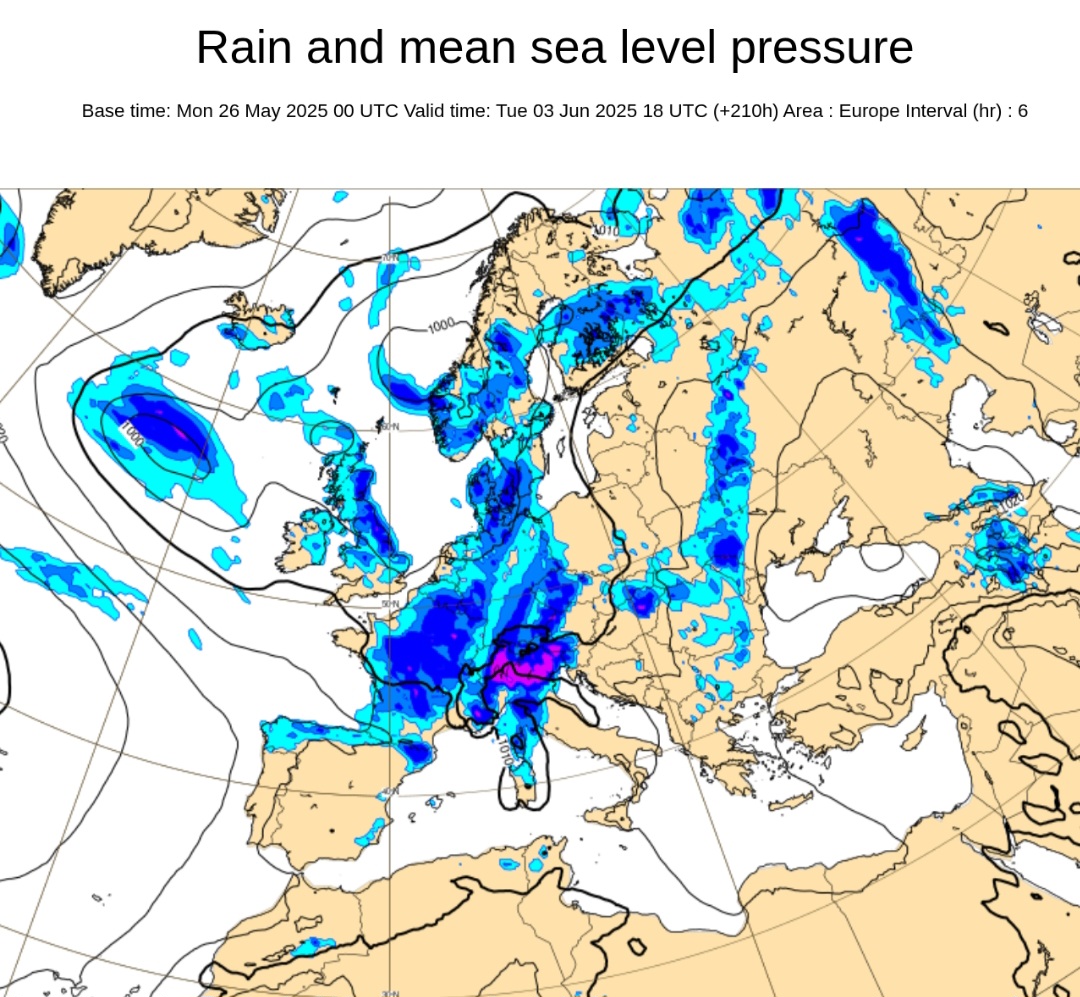 Precipitazioni 3 giugno Italia