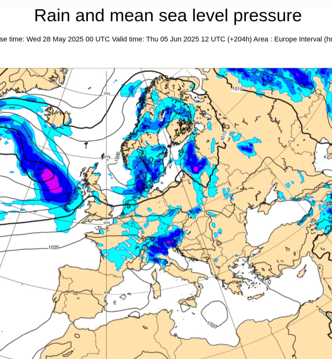 Precipitazioni 5 giugno Italia