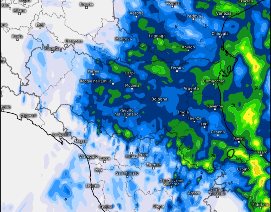 Precipitazioni Emilia Romagna 15 maggio