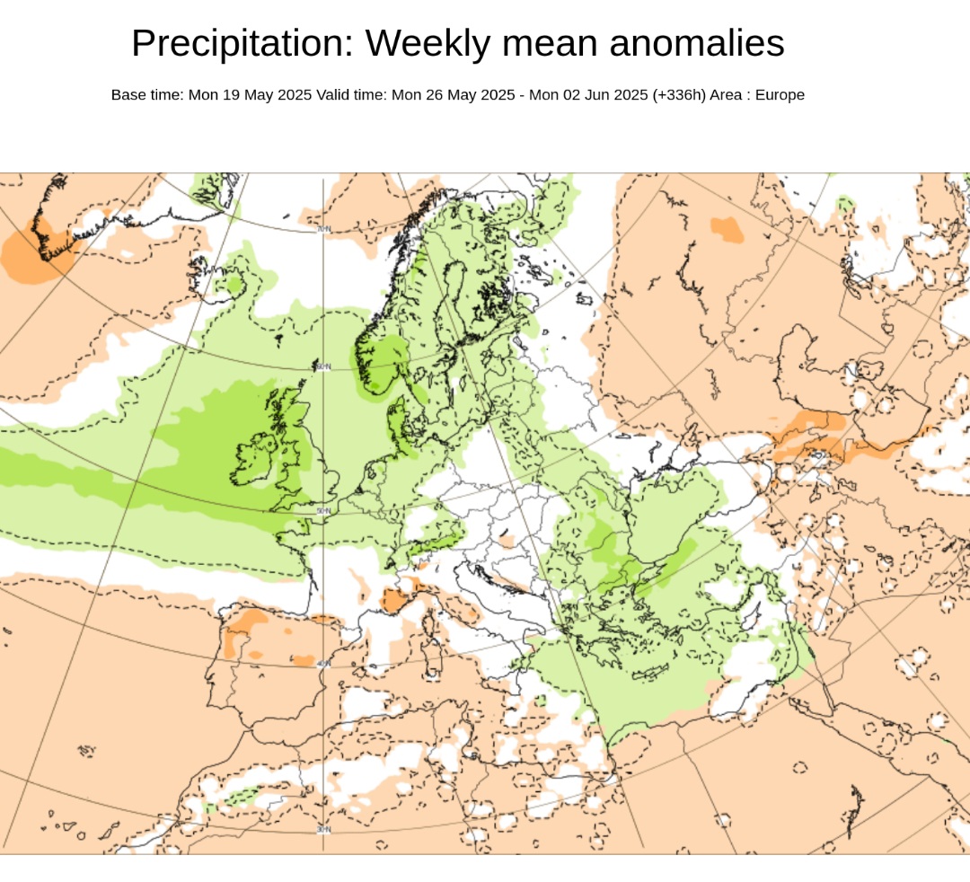 Precipitazioni fine maggio ECMWF 