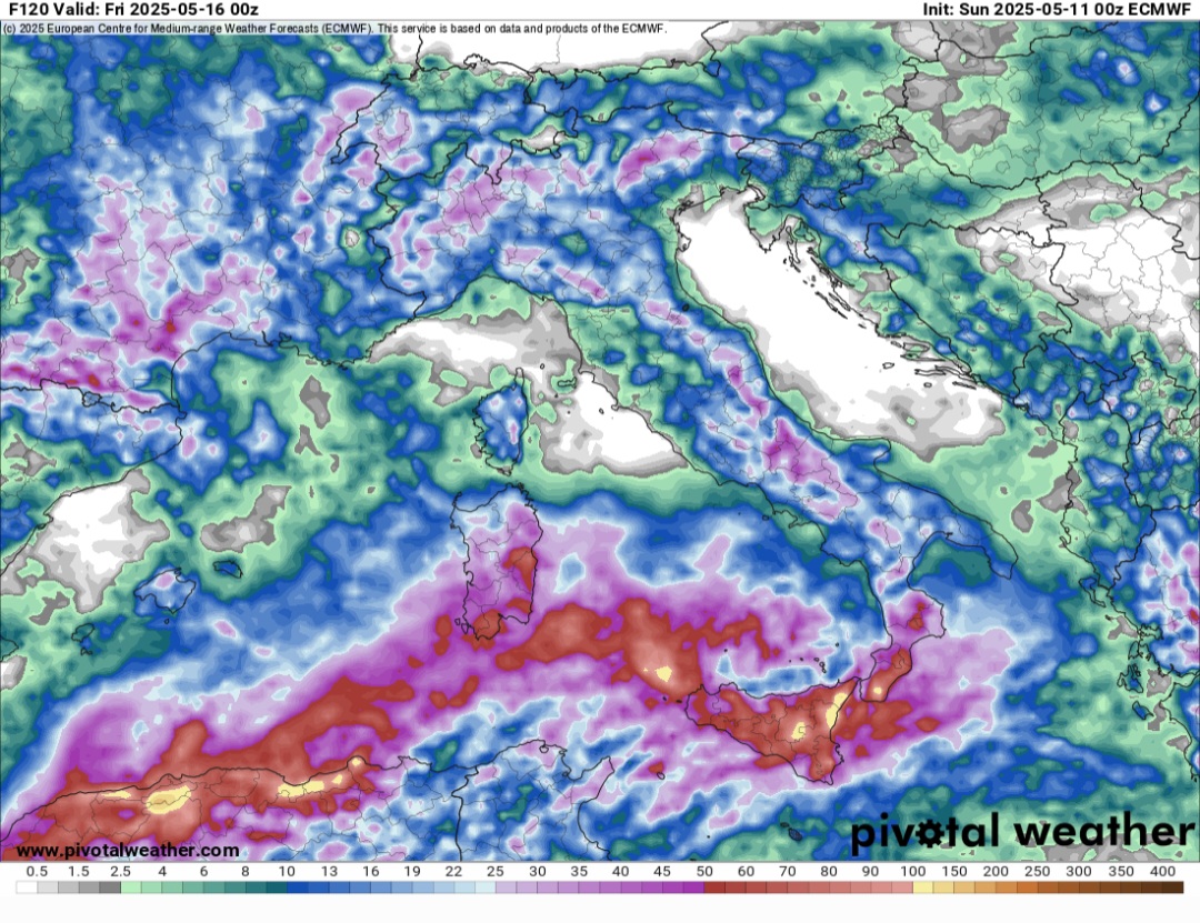 Precipitazioni previste