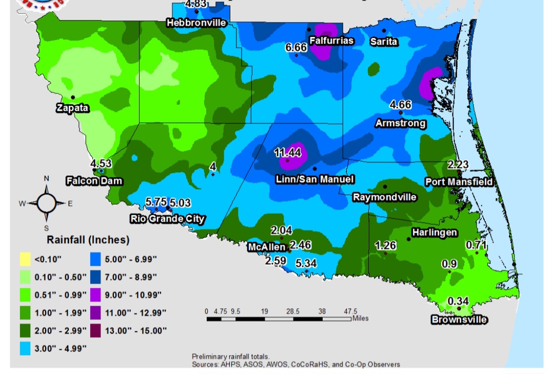 Precipitazioni Rio Grande Valley Texas