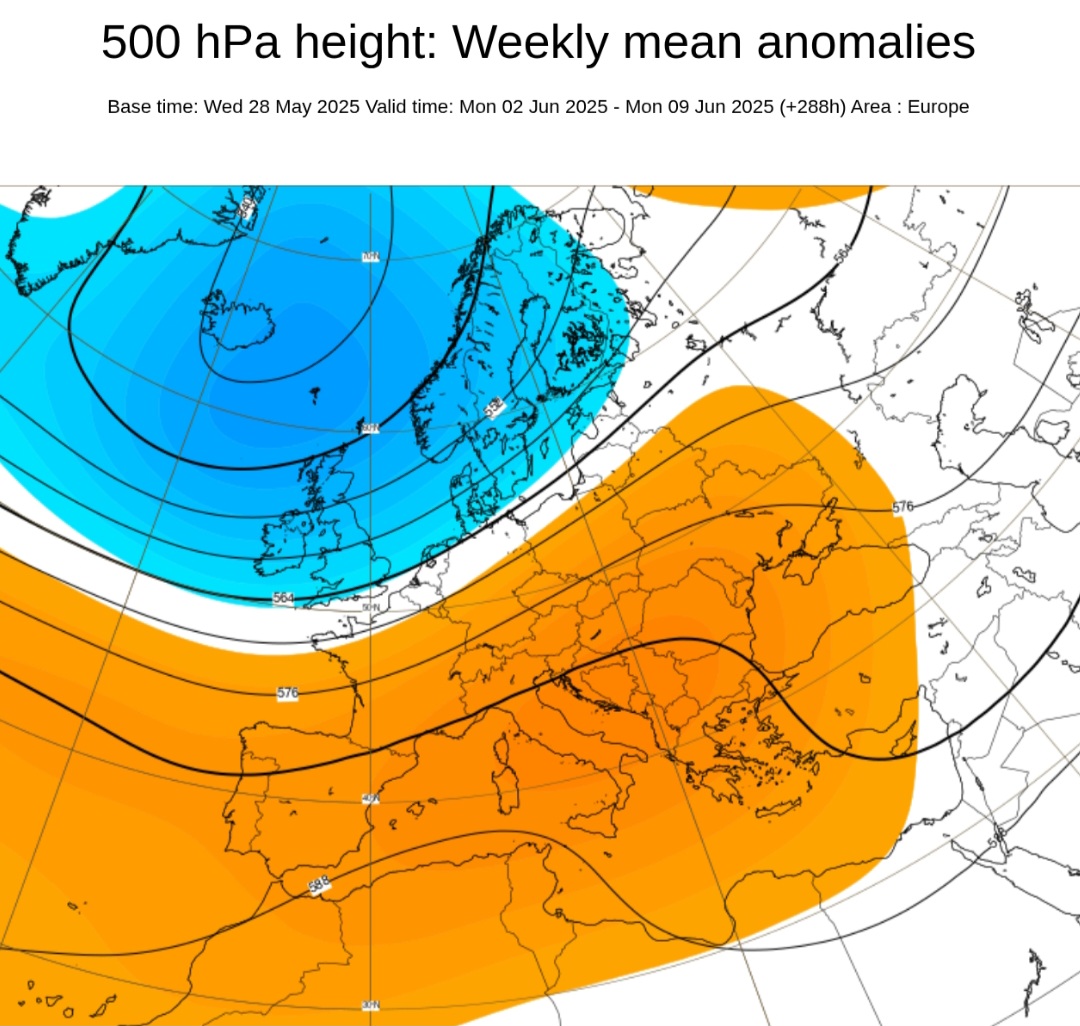Situazione 500 hpa ECMWF giugno