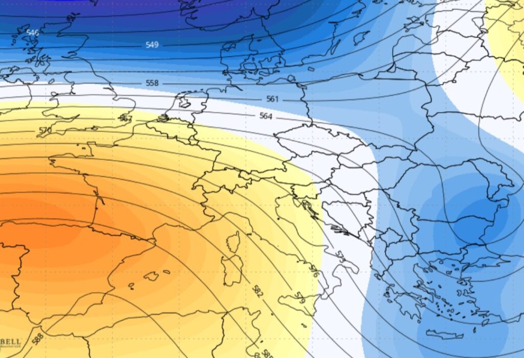 Situazione ECMWF 500 hPa 31 maggio