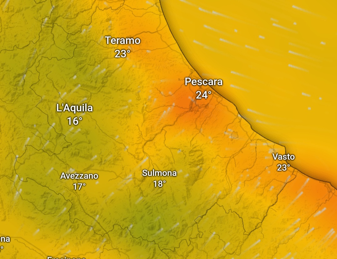 Temperature Abruzzo 22 maggio