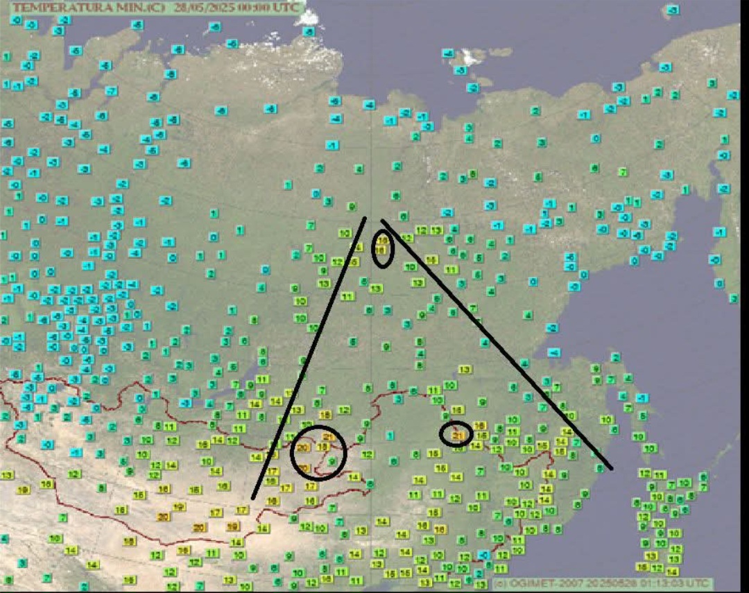 Temperature Mongolia e Siberia 28 maggio 2025