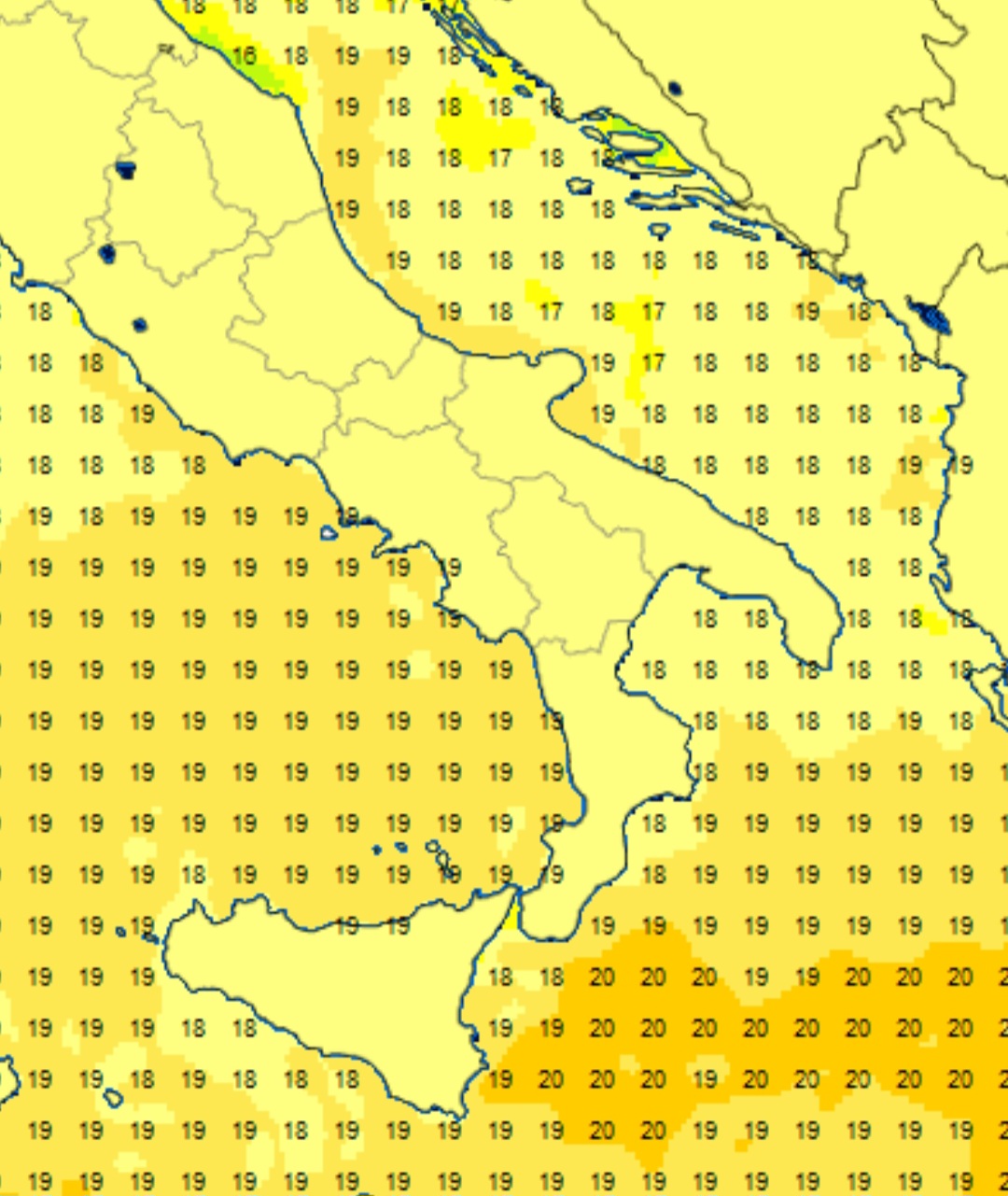 Temperature superficiali mare Italia