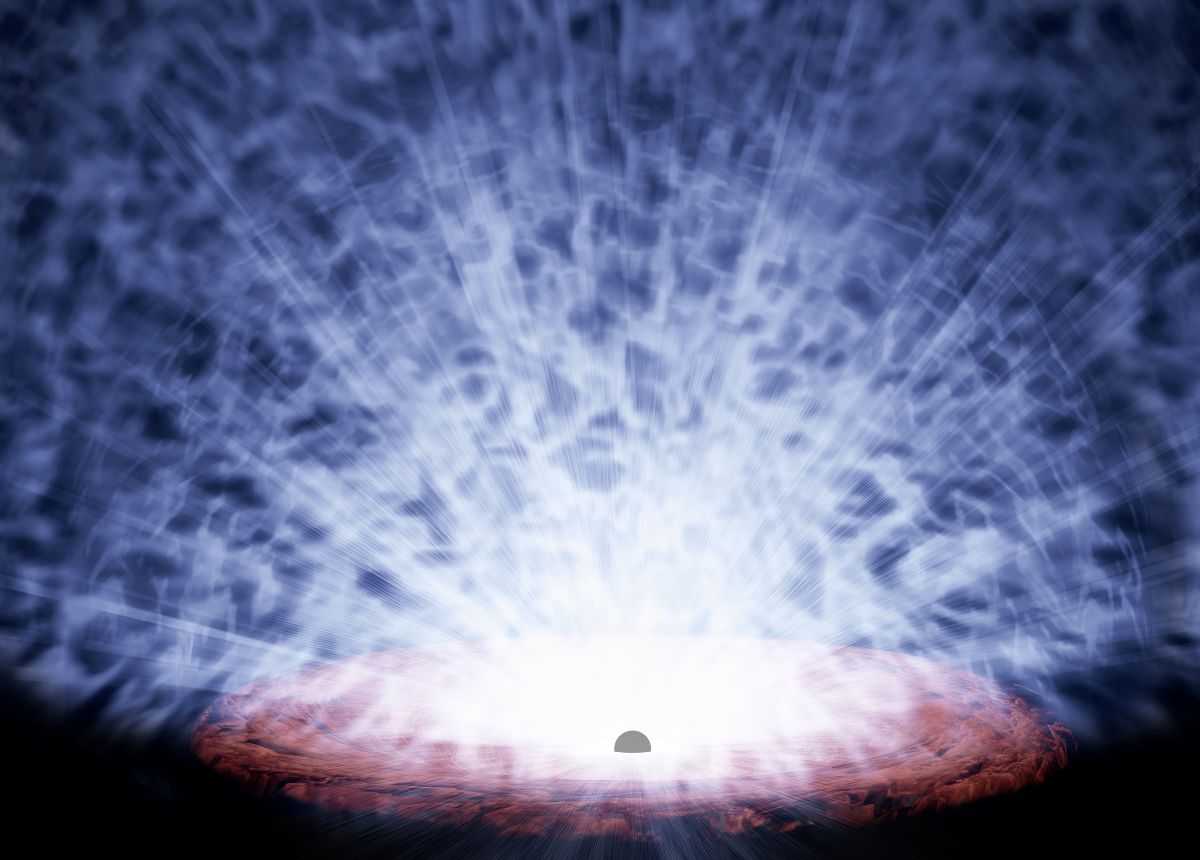 La violentissima tempesta cosmica prodotta da un buco nero supermassiccio