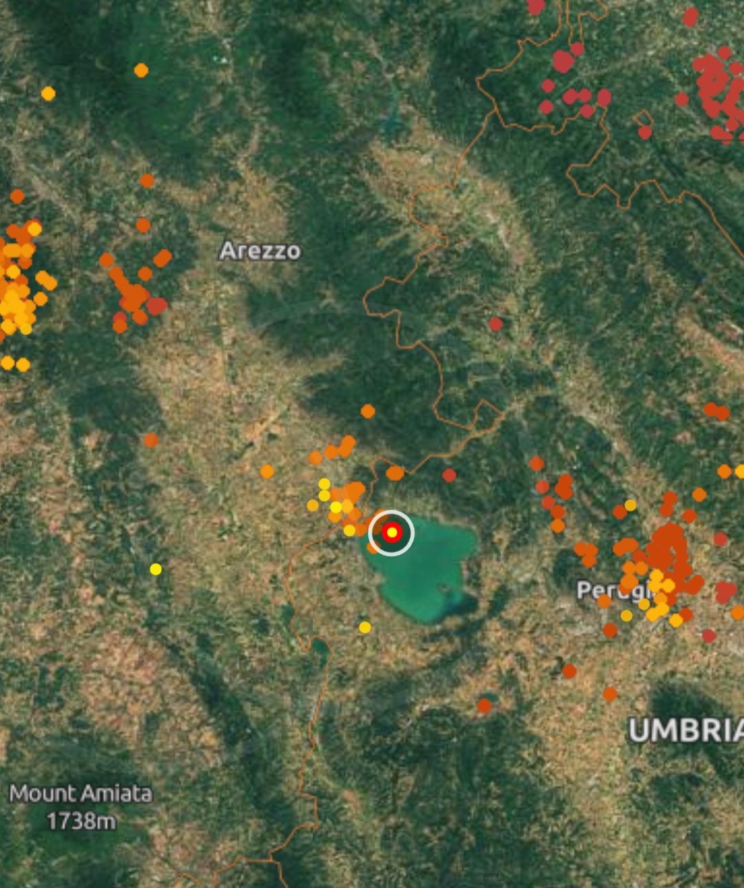Temporali tra Perugia e Arezzo 
