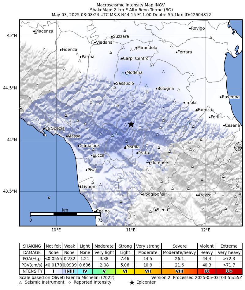 Terremoto oggi Emilia-Romagna, Bologna Modena Toscana firenze live