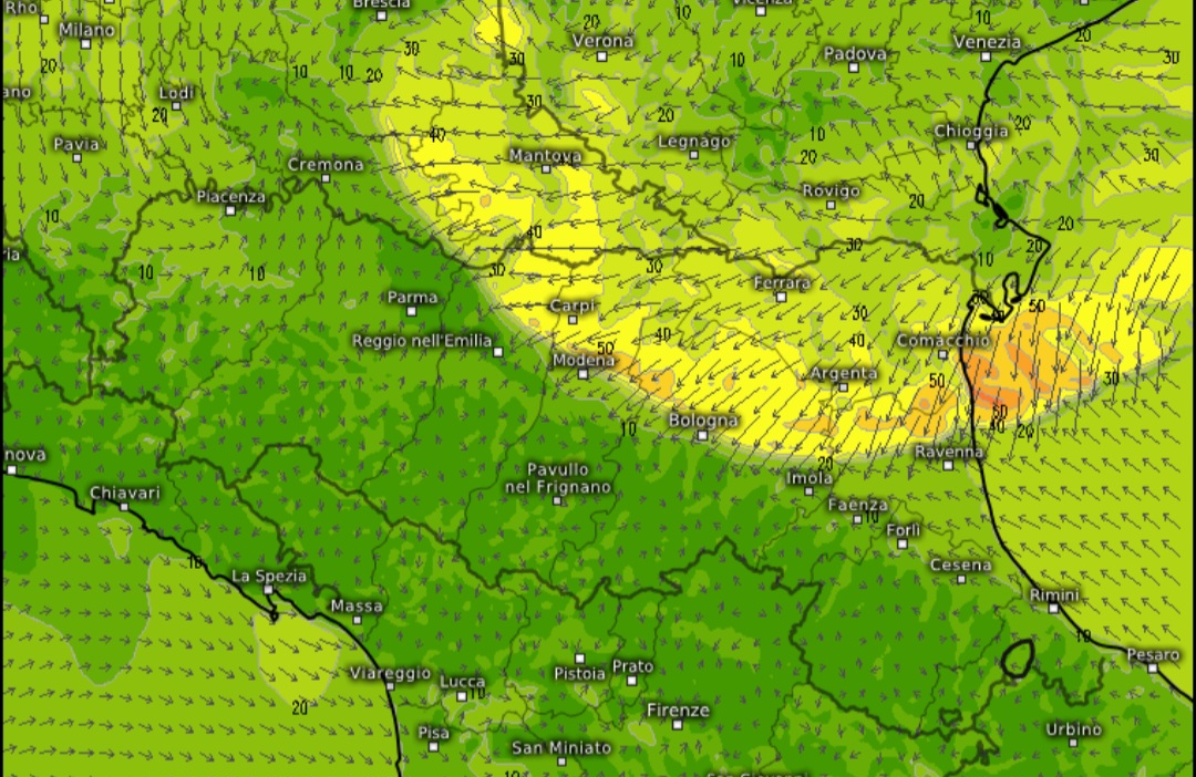 Venti Emilia Romagna 15 maggio