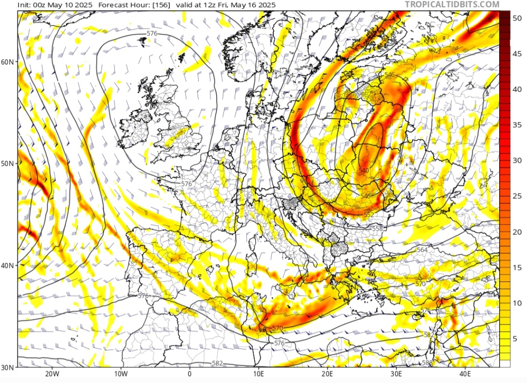 Vorticità in quota 16 maggio