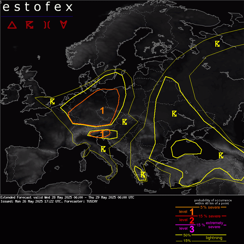 allerta meteo estofex 28 29 maggio