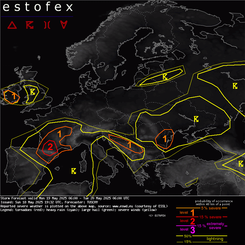 allerta meteo estofex oggi domani