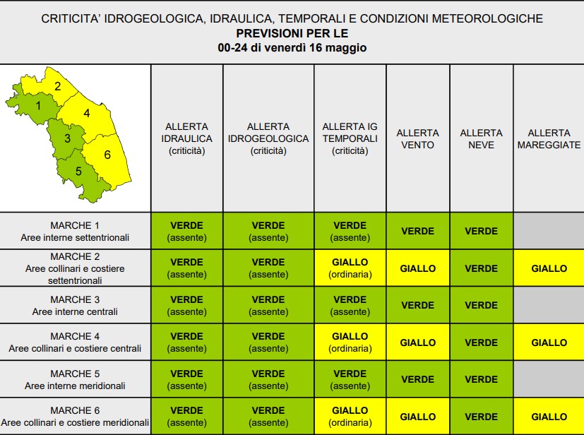 allerta meteo marche 16 maggio